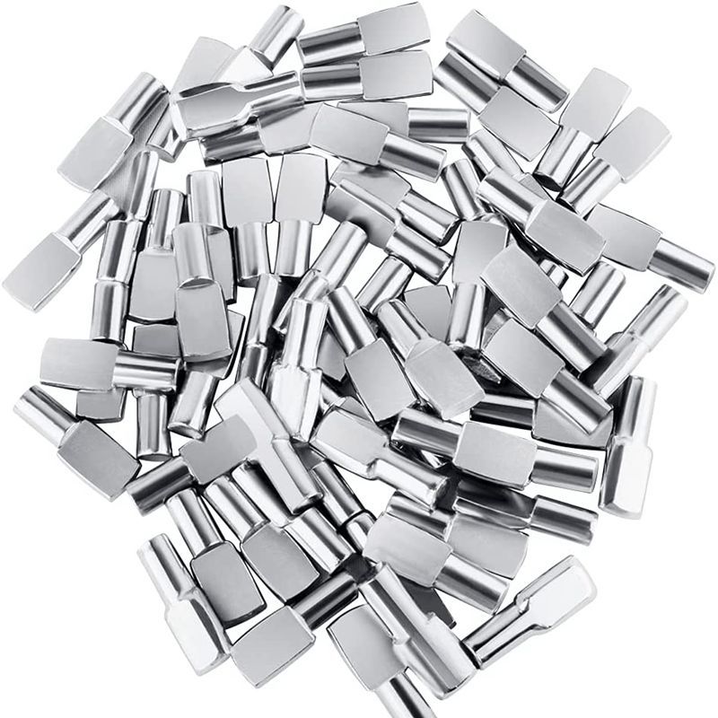 Set Mit 60 Regalstützen Für Möbelstiftdübel, Regalstützen Aus Vernickeltem Metall, 5 Mm