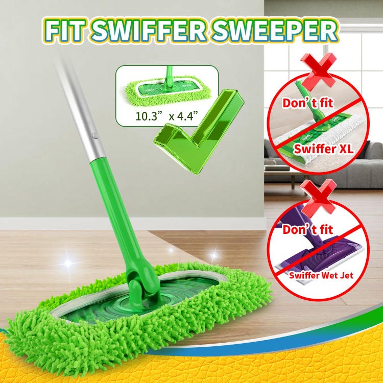 Packung Mit 6 Wiederverwendbaren Mikrofasertüchern, Kompatibel Mit Swiffer Saugrobotern