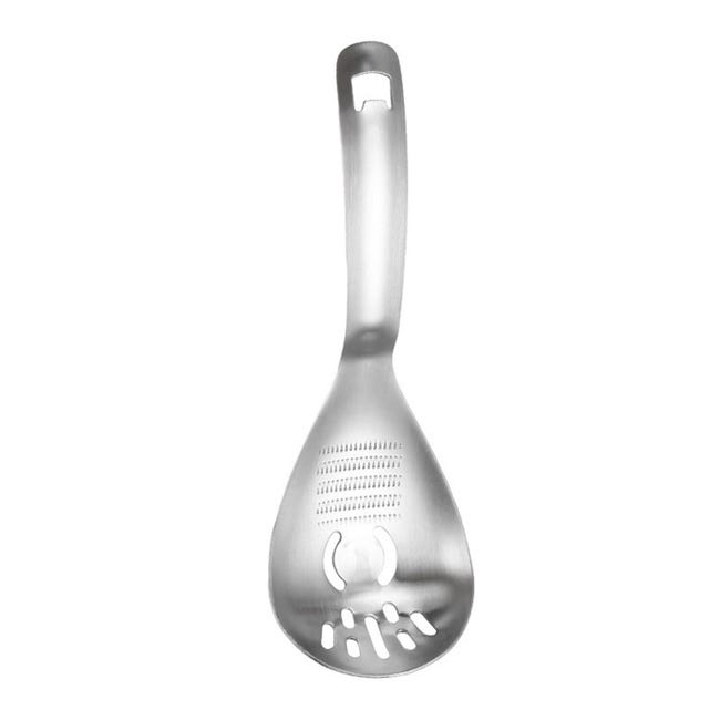 5-in-1 Edelstahl-siebset: Gemüsesieb, Eiertrenner, Flaschenöffner, Löffel, Kartoffelstampfer
