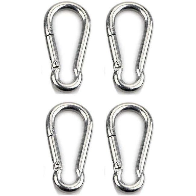 4 Robuste Karabinerhaken Für Sport Und Hunde, Edelstahl 304, 8 Mm Dick