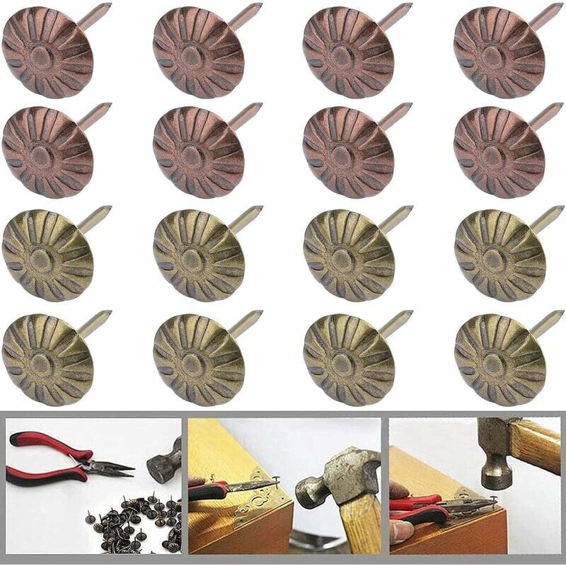 100 Stück Polsternägel, Polsternägel Für Vintage-polstermöbel, Reißzwecken, Antike Bronze-polsternägel, Für Holzpolstermöbel-dekor
