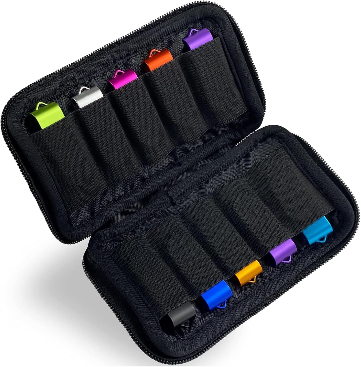 Aufbewahrungstasche Für Usb-sticks, Aufbewahrungsetui, Organizer, Usb-elektronikzubehör Mit 10 Fächern Für Usb-sticks/usb-speichersticks/usb-flash-laufwerke, Schwarz, 1 Stück