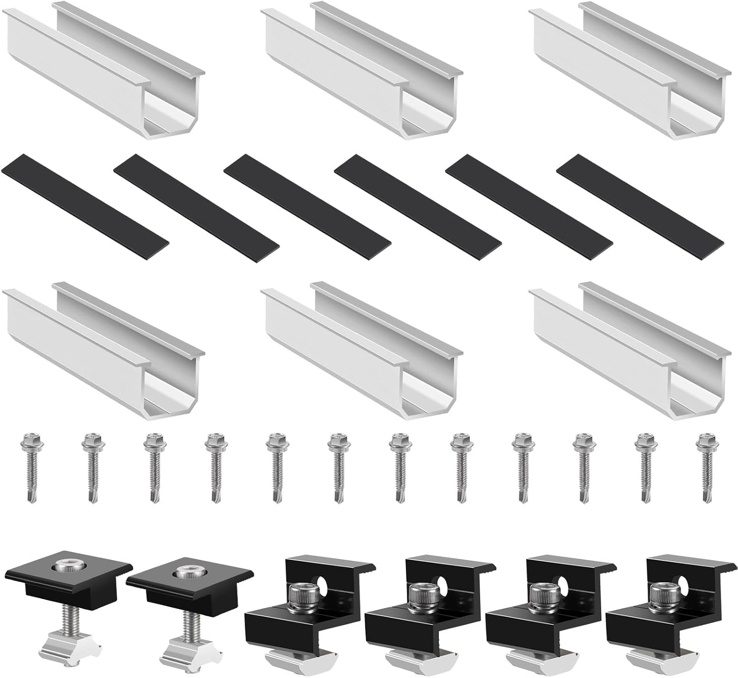 Solarpanel-halterung, Solar-montagesatz, Verstellbare 30–35 Mm Solarpanel-halterung, Photovoltaik-solar Für 2 Panele, Mit Muttern Und Schrauben, Halterung Für Balkonkraftwerk