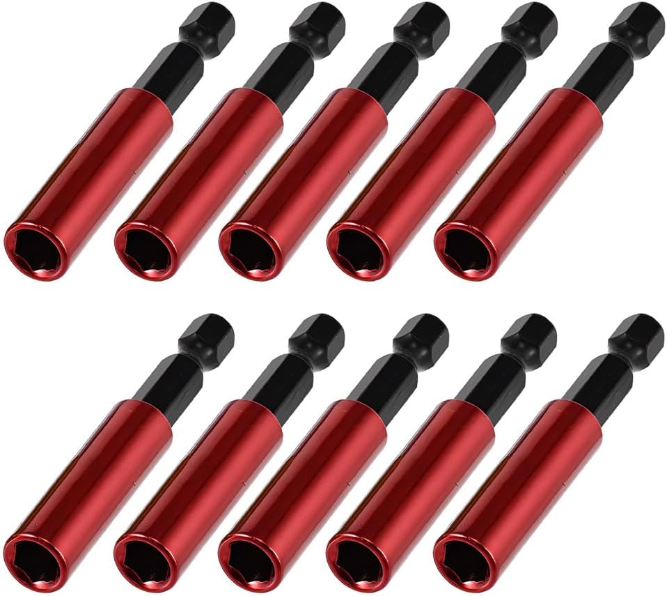 10 Stück 60 Mm Lange Magnetische Bithalter, Schlagschrauber-bithalter Aus Stahl, 1/4 Zoll Sechskantschaft-schraubendreherverlängerung