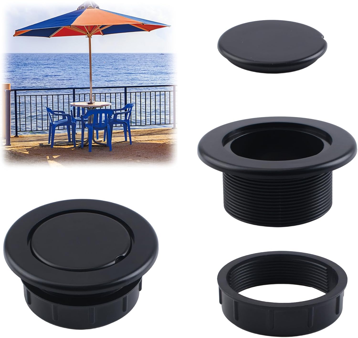 Terrassentisch-sonnenschirm-lochkappen-set, 1-teiliger Ersatz Für 4,2 Cm Pool-sonnenschirm-stabilisator