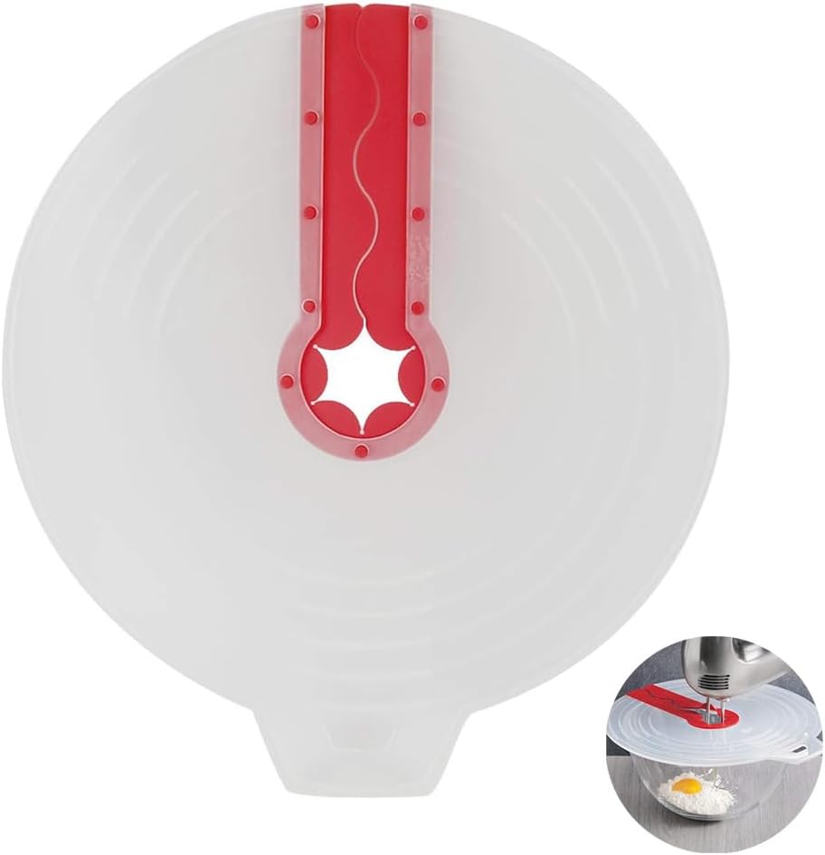 Spritzschutz, Universeller Silikondeckel Für Rührschüssel, Verhindert Lästige Teigspritzer Beim Mixen, 31 Cm, Rot