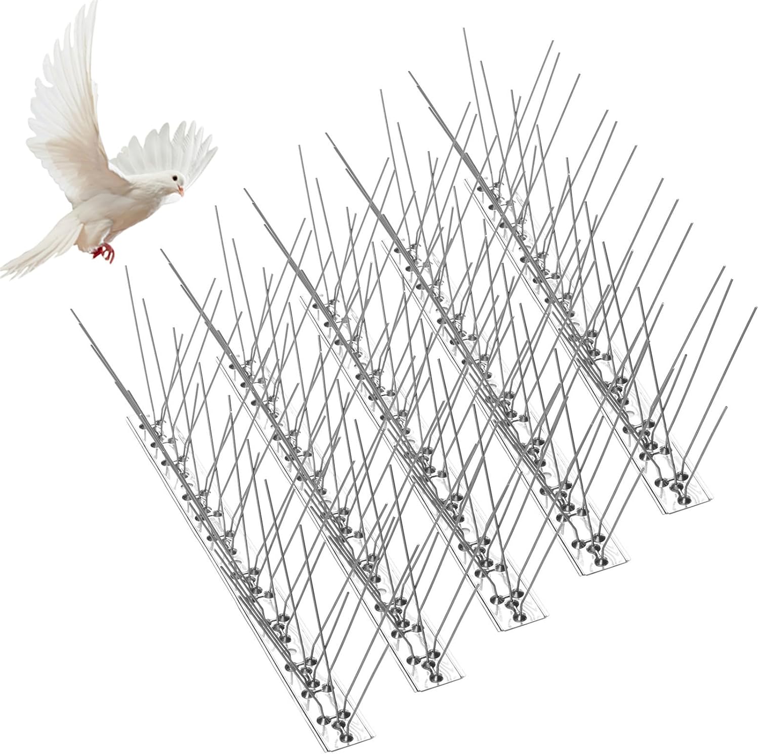 Taubenspikes Aus Edelstahl, 25 Cm, 5 Stück, Vogelabwehr, Taubenspikes, Vogelschutz, Für Balkone, Dachgärten