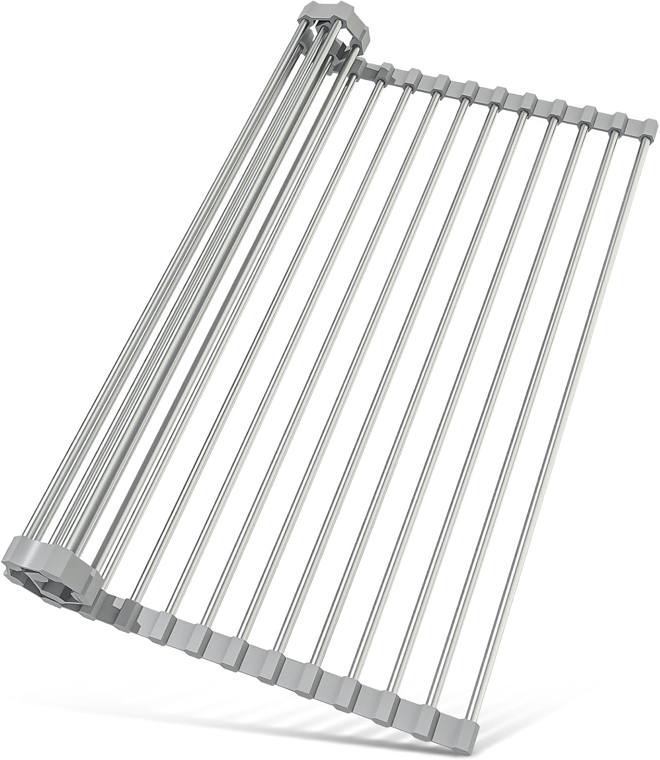 Faltbares Abtropfgestell Aus Edelstahl, Platzsparende Abtropfmatte, Multifunktionales Küchenzubehör Zum Trocknen Von Besteck, Gemüse Und Obst, 43 X 20 Cm, Stabil Und