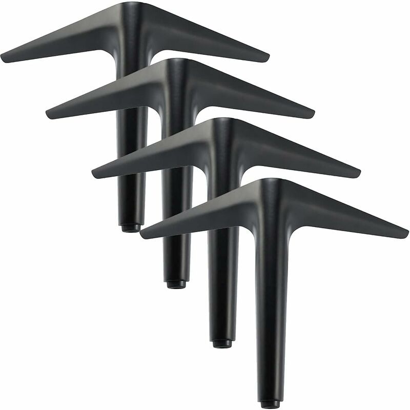 Möbelbeine, Set Mit 4 Schwarzen Dreieckigen Möbelbeinen, Verzinkter Polierprozess, Für Schrank, Sofa, Couchtisch, Tv-schrank Und Andere Möbel (12 Cm)