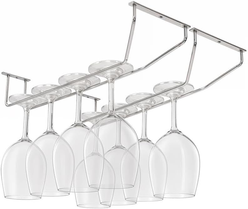 2er-set Hängende Glashalter Mit Schrauben – 35 X 11 Cm Hängender Stielglashalter – Stielglasaufbewahrung Für Bar Und Küche