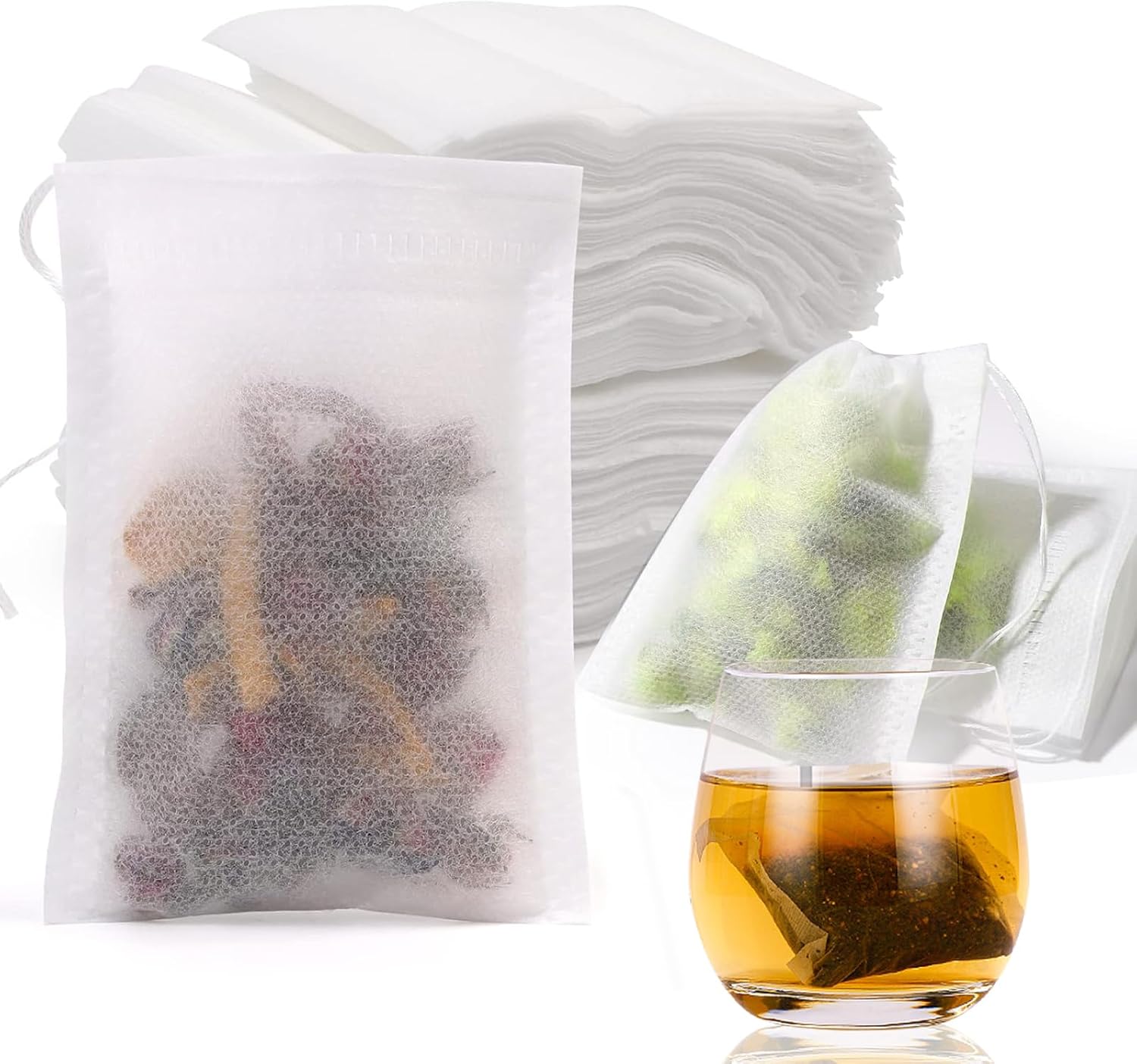 Packung Mit 400 Einweg-teebeuteln Mit Kordelzug, Teebeutel Für Losen Tee (7 X 9 Cm), Wiederverwendbar, Für Losen Tee, Kaffee, Blütentee, Kräuter, Gewürze, Lavendel