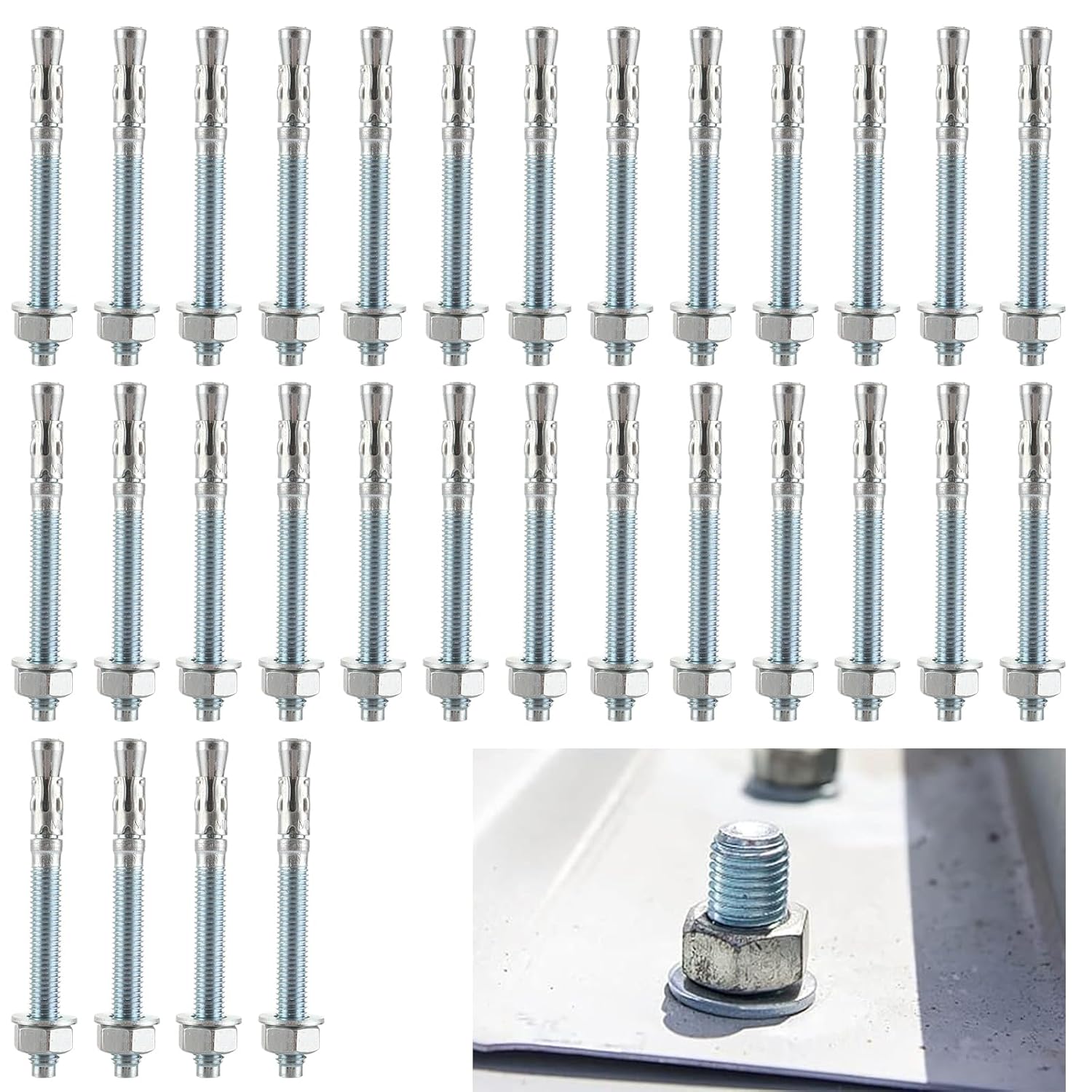 M10 X 100 Mm Hochleistungs-bolzenanker – Verzinkt M10 – Hochleistungs-ankerdübel – M10 – Ankerschraube M10 Aus Verzinktem Stahl – Für Balustraden, Fenster, Vorhangfassaden