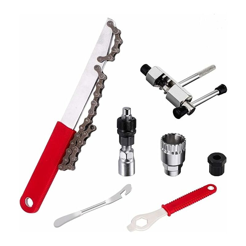Fahrrad-reparatur-werkzeug-set, Fahrrad-ketten-werkzeug-set Mit Kettenpeitsche, Fahrrad-kurbelabzieher, Tretlager-entferner, Tretlager-entferner Und 16-mm-schraubenschlüssel