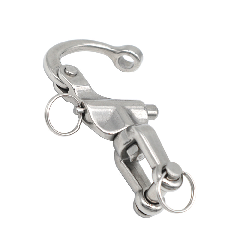 Karabinerhaken Mit Drehgelenk, Schnellverschluss-karabiner, 316 Edelstahl, Schnellverschluss-federhaken (128 Mm)