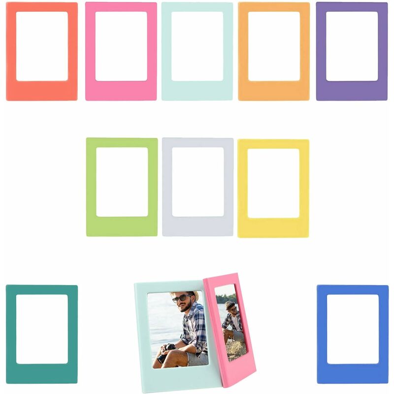 Magnetischer Kühlschrank-fotorahmen, Kühlschrank-fotomagnet, Set Mit 10 Mini-taschen-magnet-fotorahmen, 3-zoll-magnet-fotohalter Für Metalloberflächen (10 Verschiedene Farben)