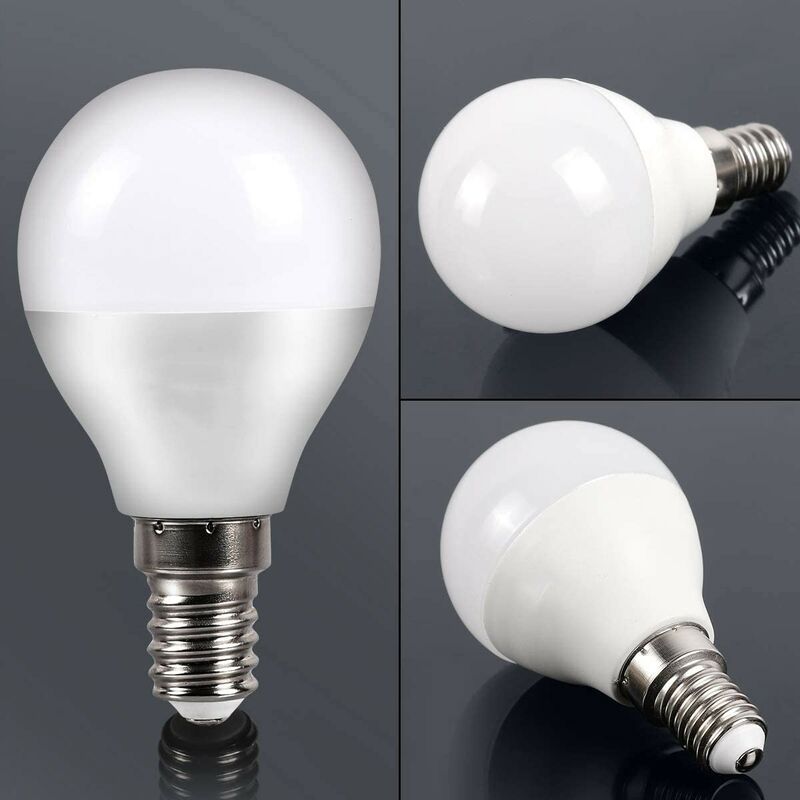 6er-set Led-glühbirne E14 7 W, Entspricht 60 W Glühlampe, 806 Lm, Kaltweiß 6500 K, Runde P45-glühbirne Mit Kleinem Schraubsockel, Nicht Dimmbar. [energieklasse F]