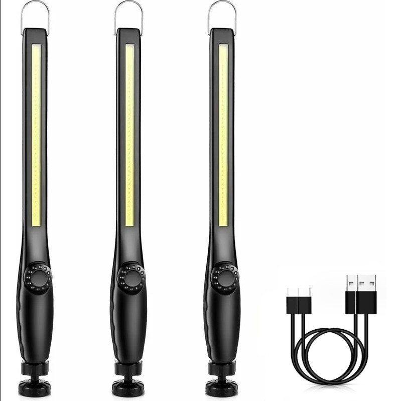 Led-gehlampe, Mechaniker, Wiederaufladbar, Baustelle, Werkstattlampe, Magnetisch, Garagenlampe, Leistungsstark, Wiederaufladbar, Tragbar, Led-magnet-arbeitslampe [3 Stück] [energieklasse A+++]