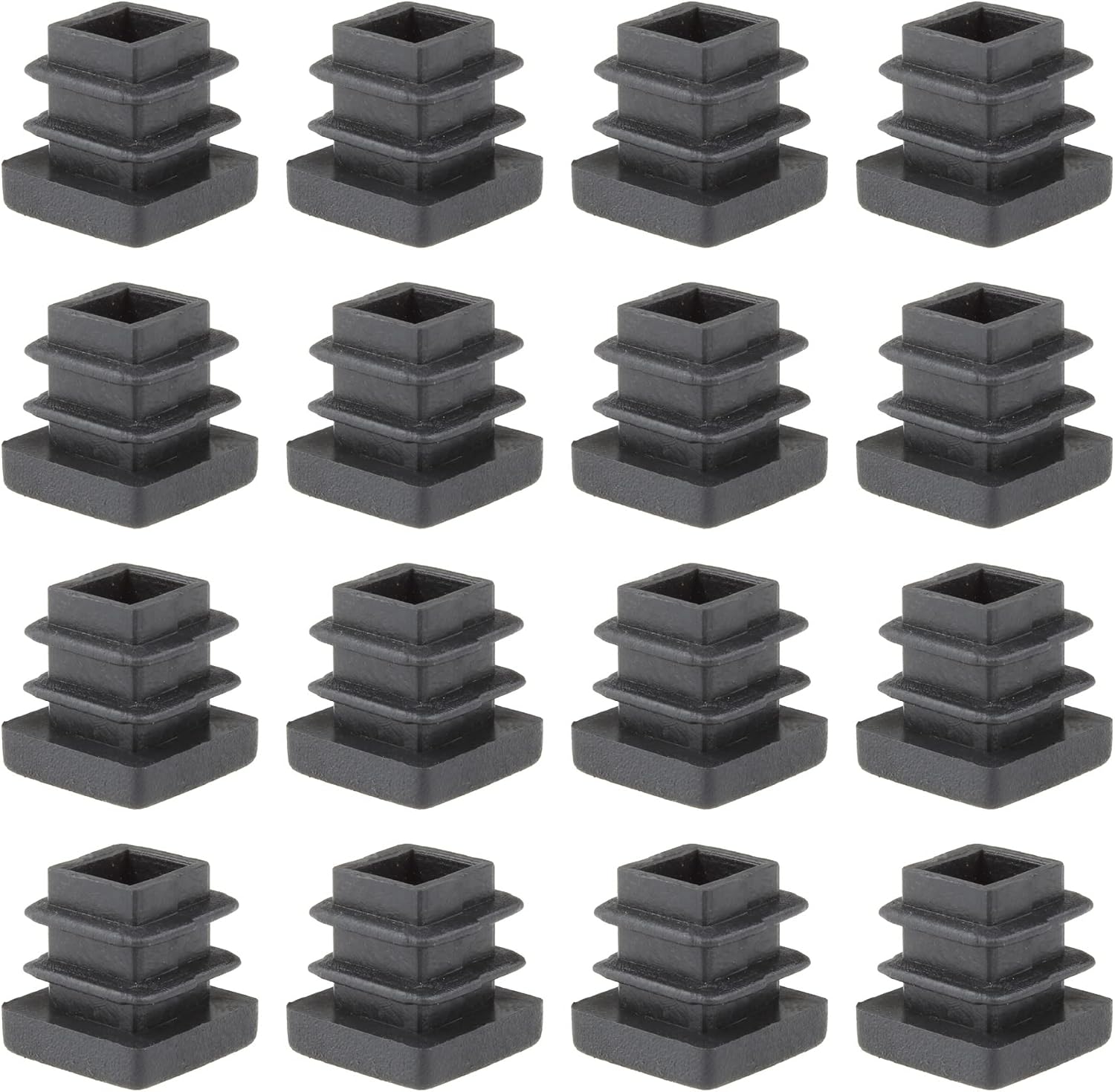 16 Stück Lamellenstopfen - Schutzkappen - Kunststoff - Eckig - 15 X 15 Mm