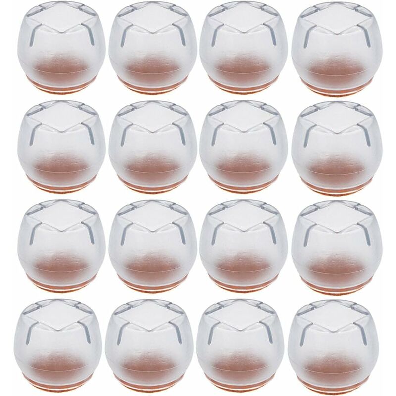 Möbelgleiter, 6 Stück, Stuhlkappen, Möbelgleiter, Rund, Quadratisch, Silikonschutz, Möbelbeinpolster, Stuhlbeinkappen, Tischabdeckung, Kratzschutz (20–25 Mm)