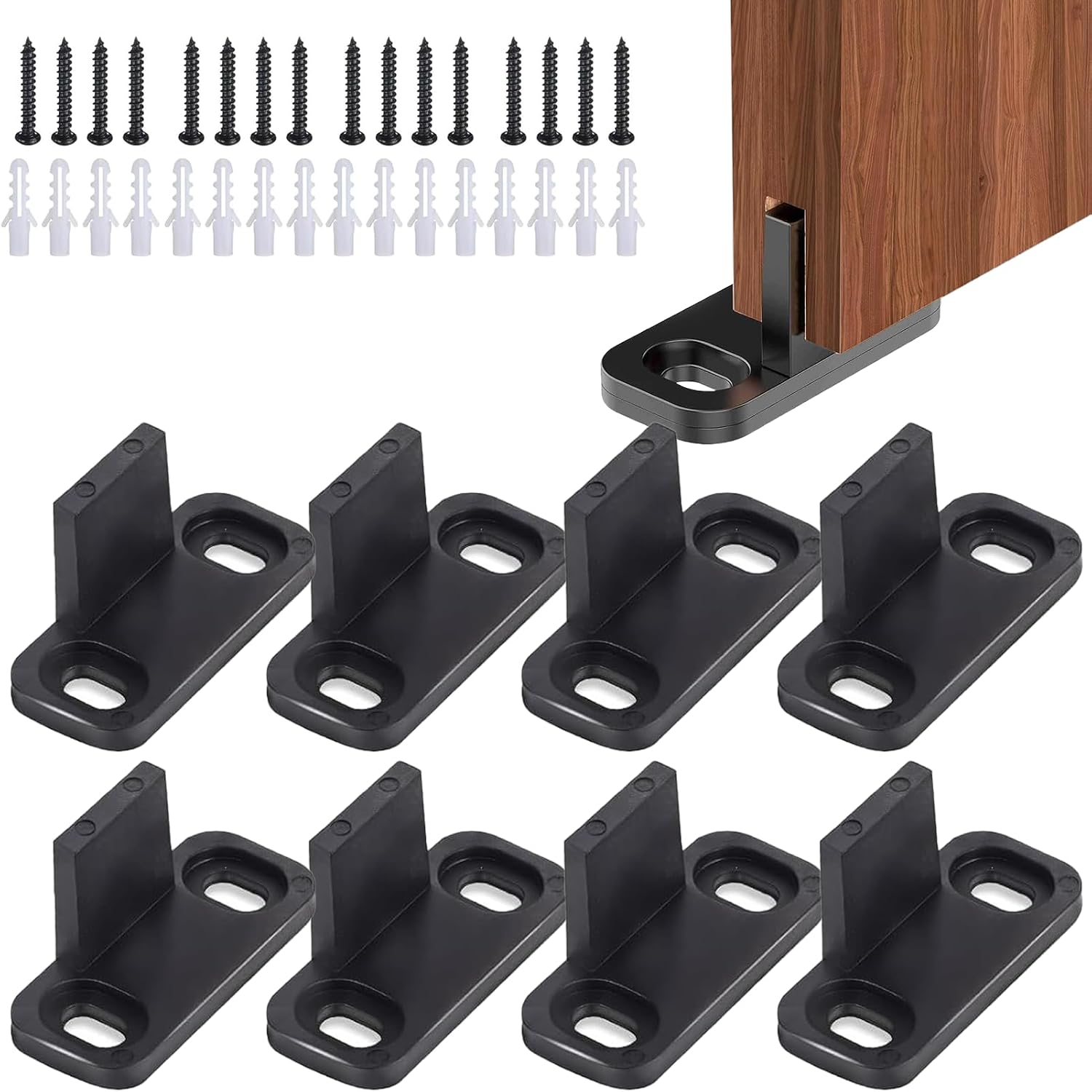 8 Stück Schiebetürführungen, Bodenführungsclip, Für Schiebetür, Bodenführung, Schiebetür, Bodenführung Für Schranktür, Schiebe-bypass-tür, Schrank, Schwarz