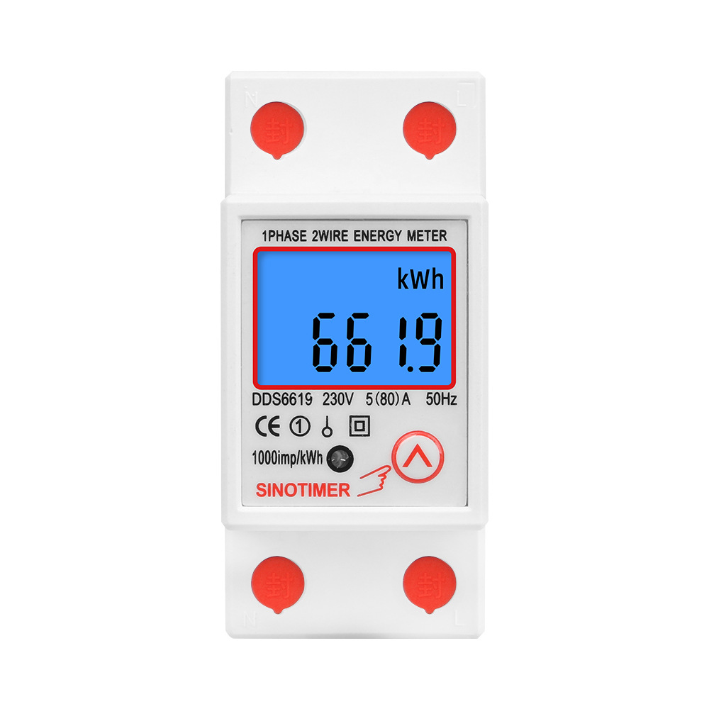 Einphasiger Elektrischer Submeter, Mid-zertifiziert, 80 A Max. Modular, Einfacher Tarif, Lcd-display