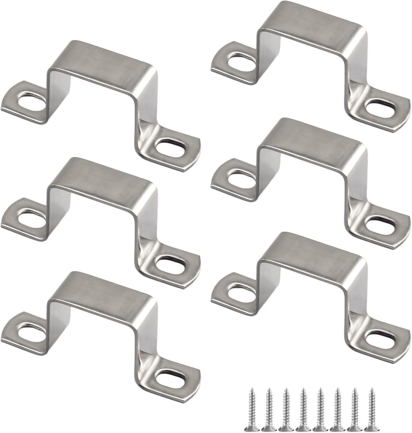 6 Stück 50 X 50 Mm U-förmige Vierkantrohrhalterungen Aus Edelstahl 304 Mit Selbstschneidenden Edelstahlschrauben