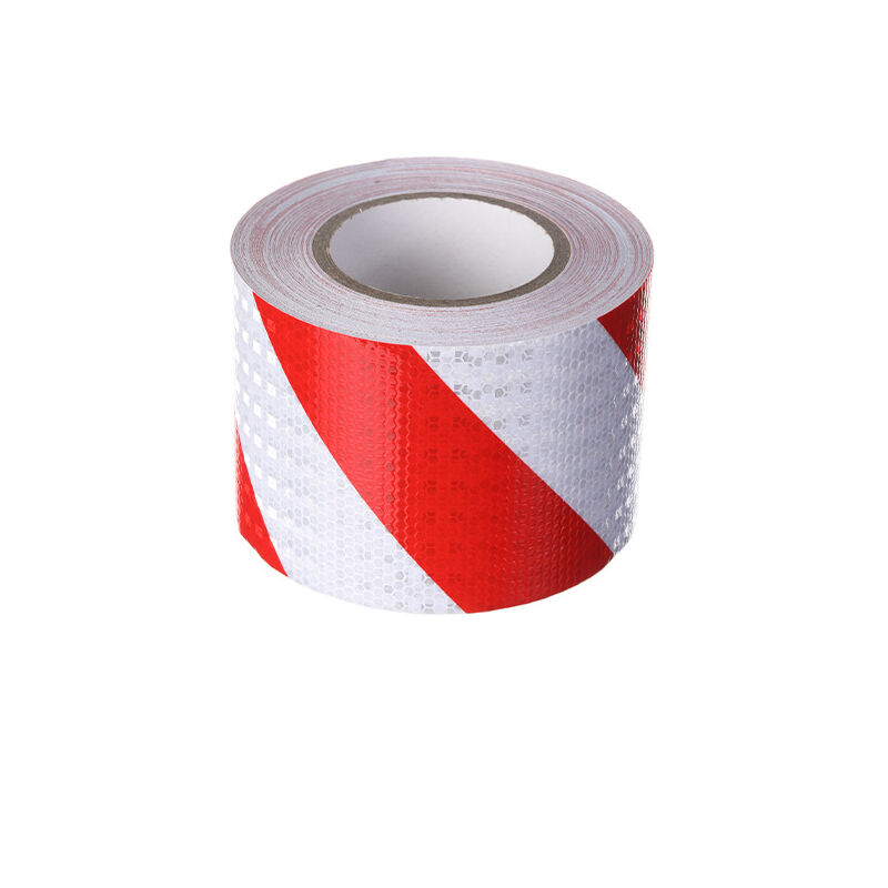 Reflektierendes Warnband Aus Rot-weißem Twill, 10 Cm Breit Und 25 M Lang
