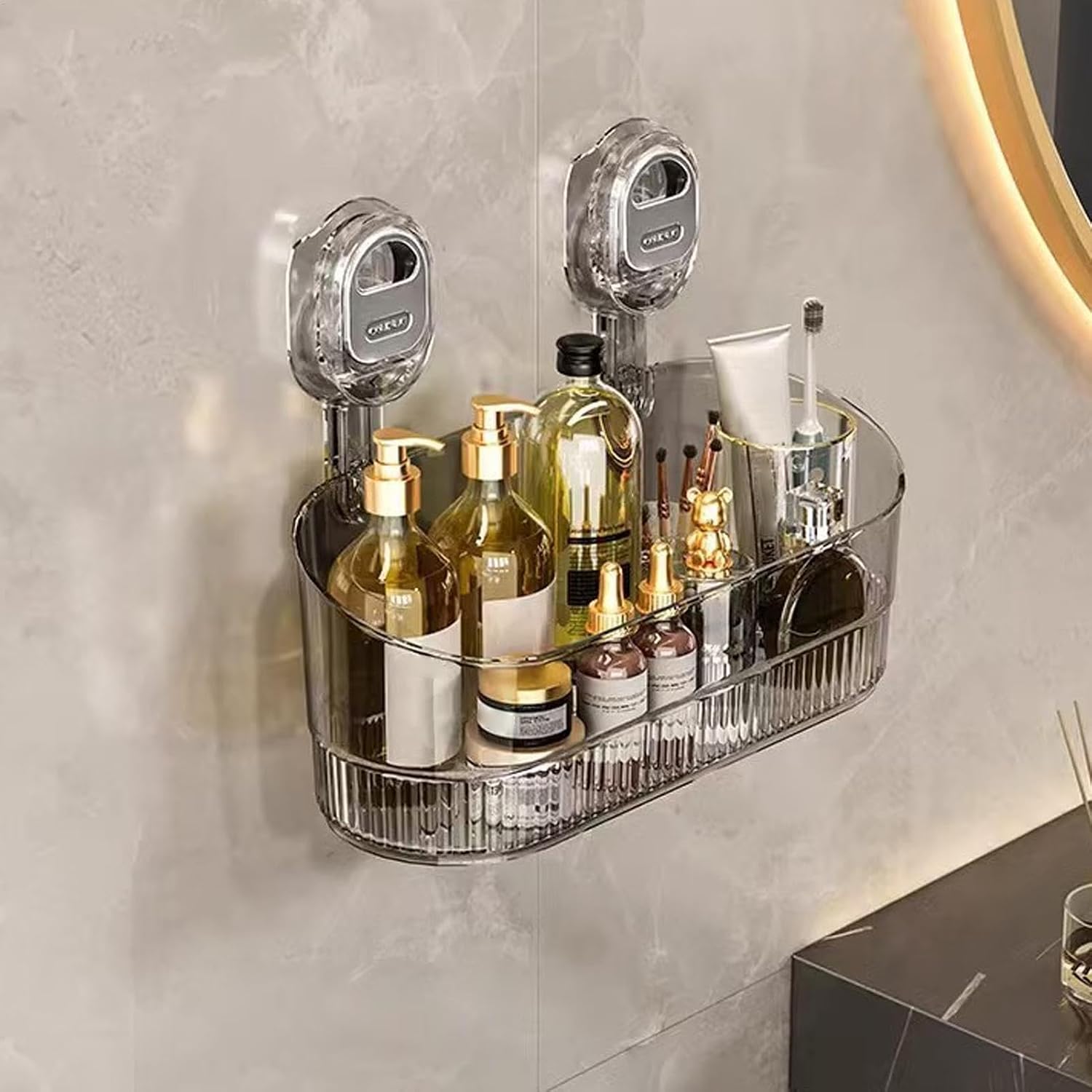 Duschablage Mit Saugnapf Eckwandregal Ohne Bohren Praktische Aufbewahrungsbox Mit Saugnapf Für Küche, Bad Und Dusche