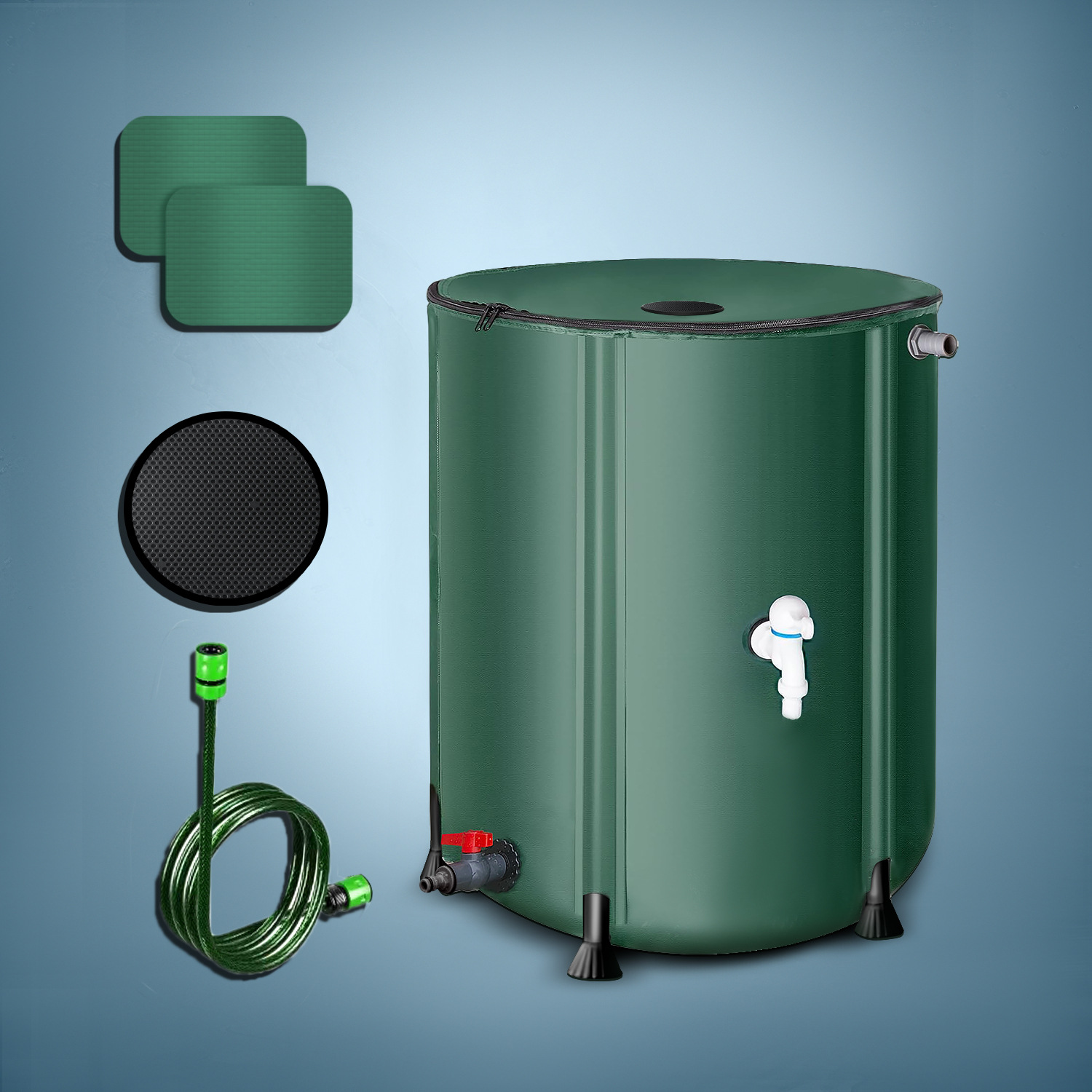 Faltbarer Regenwassersammler Wassertank Regenwassertank Zur Wetterfestmachung Zur Bewässerung Von Gemüsegartenpflanzen Rasenbewässerung - 100 Liter