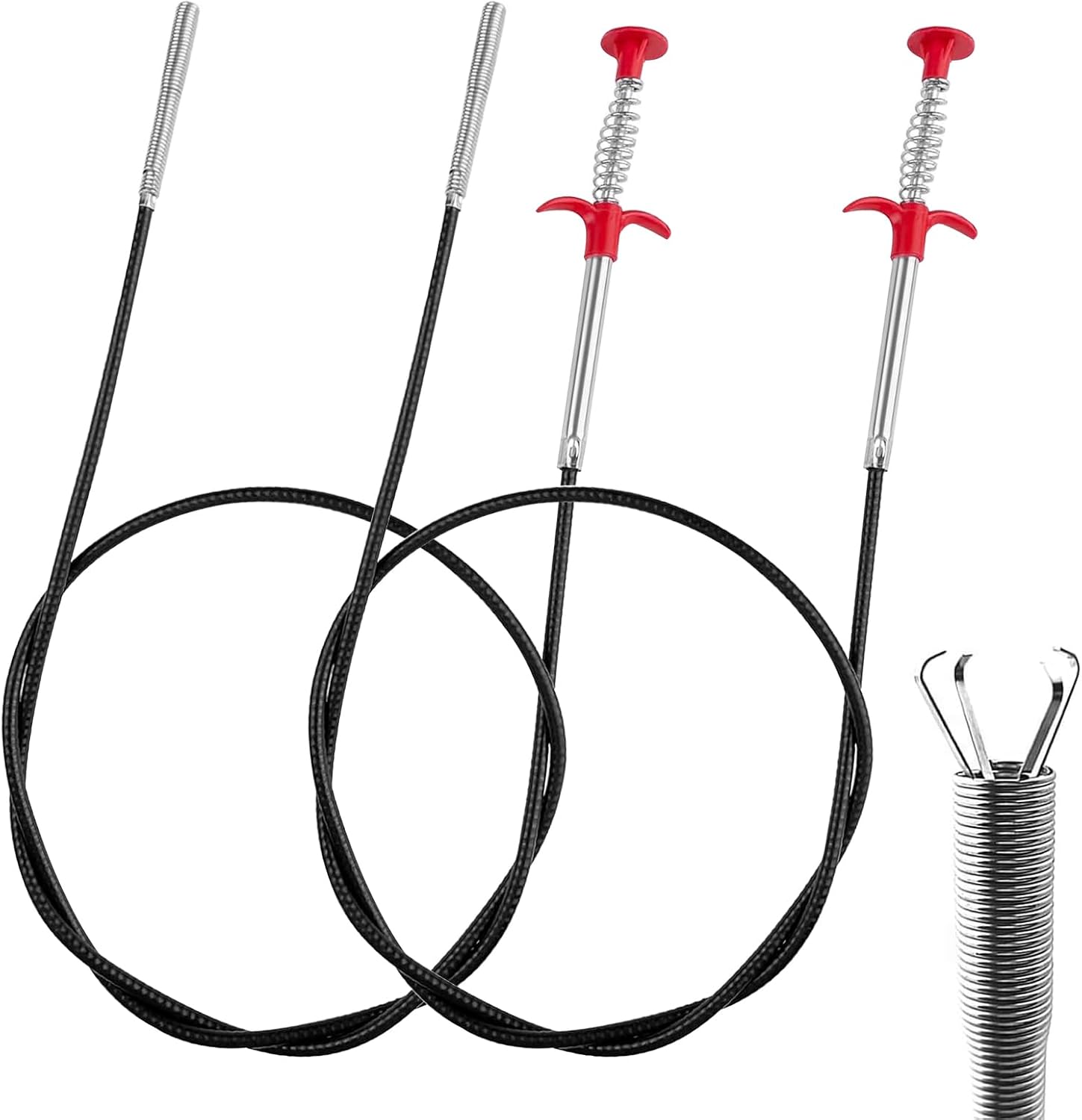 2 Stück Flexibler Greifer, 160 Cm, Flexibles Greiferwerkzeug Aus Edelstahl, Zum Aufnehmen Von Haaren, Müll Und Sogar Wichtigen Dingen Aus Abwasserkanälen Und Toiletten