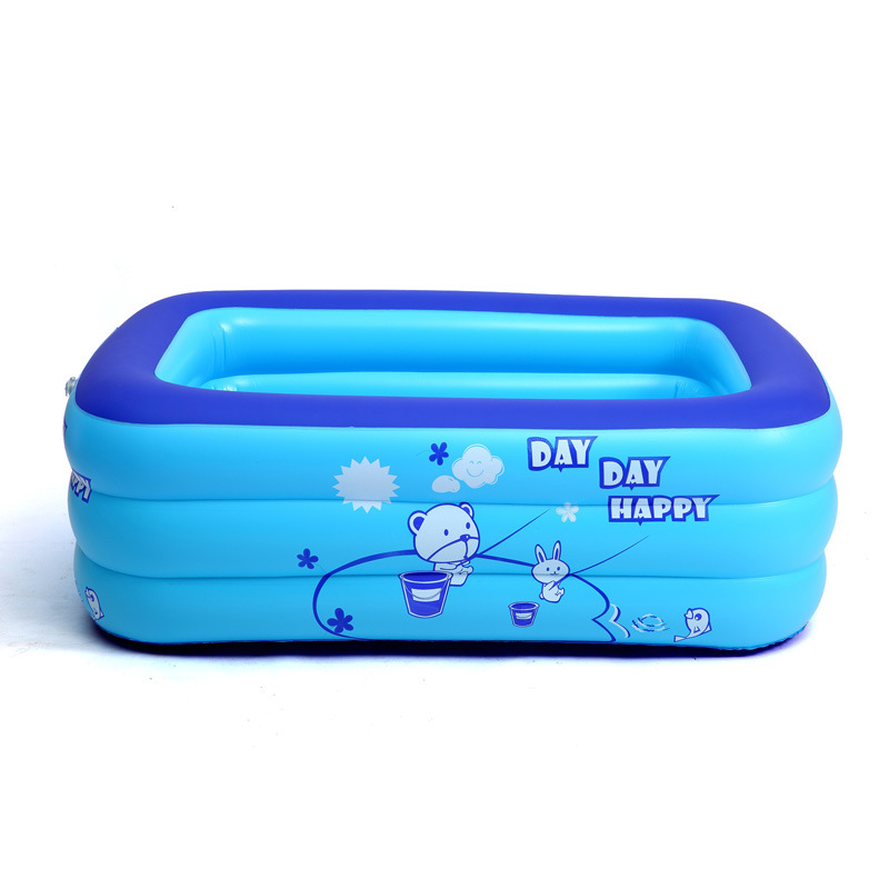 Aufblasbares Baby-schwimmbecken, Kleines Kinderbecken, Faltbare Rechteckige Pvc-badewanne, Familiendusche, Tragbarer Reisepool Für Baby Und Kleinkind, Größe 120 X 70 X 35 Cm