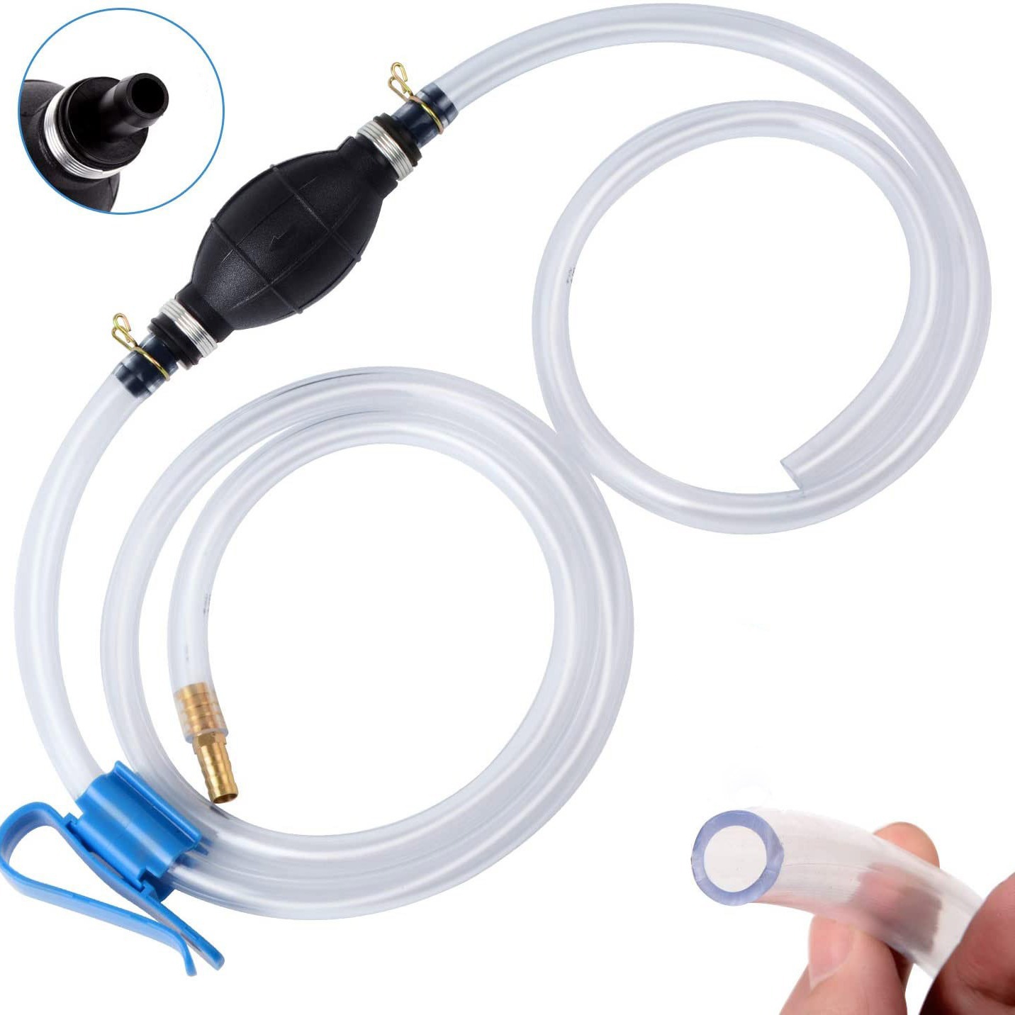 Hand-siphonpumpe – Für Benzin, Öl, Kraftstoff, Diesel, Wasser, Aquarium, Mit Siphonschläuchen Und Schlauchklemme