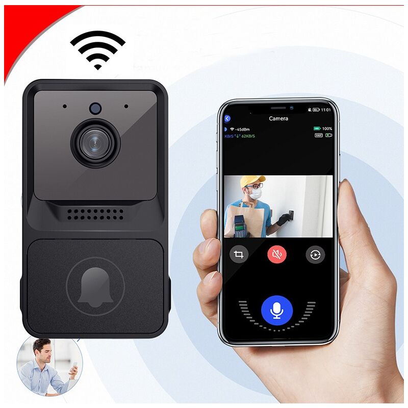 Kabellose Video-türklingel, Alexa-kompatible Intelligente Türklingel, Funktioniert Mit Google Assistant, Verbindet Sich Drahtlos Mit Der 1080p-kamera Der Türklingel Mit Akku, 2-wege-audio, Pir Und Vis