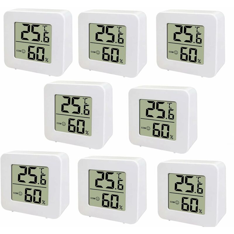 Mini-lcd-thermometer – Digitales Innenthermometer – 8er-pack Innenhygrometer – Temperatur Und Luftfeuchtigkeit – Digitales Luftfeuchtigkeitsmessgerät – Für Babyzimmer, Wohnzimmer, Büro