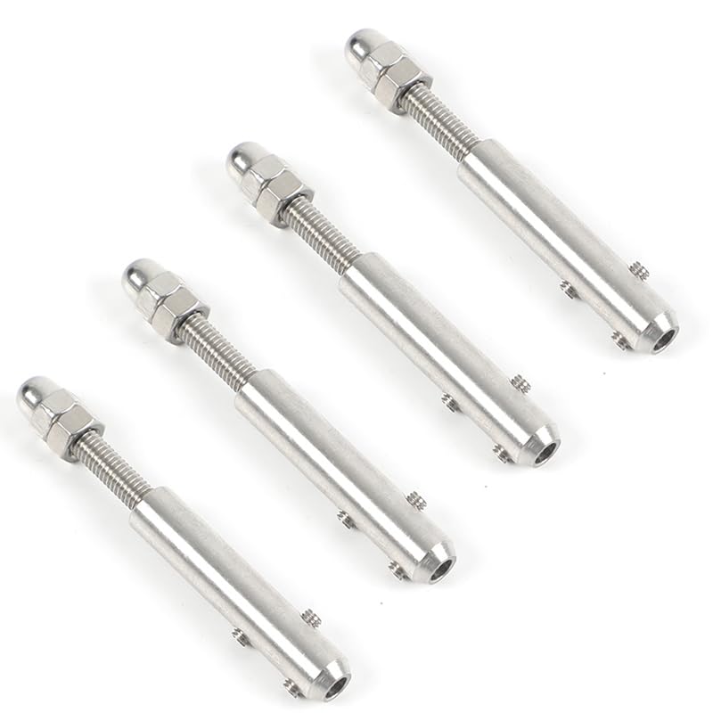 4 Stück Drahtseilösen, 304-edelstahlverbinder, Geeignet Für 4-mm-drahtseil Und L-typ-schraubenschlüssel-drahtseilspanner