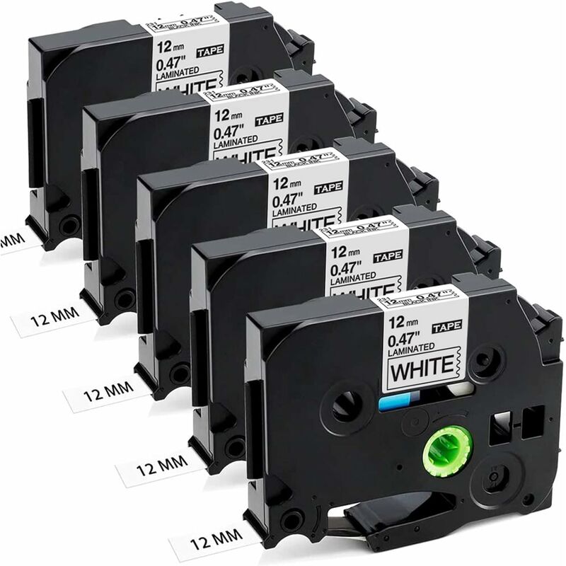 Kompatible Brother Bandkassette Tze-231 12mm Schwarz Auf Weiß, Nachfüllpackung Für Brother Pt-e100 Pt-d210 Pt-e300 Pt-d450 Pt-p700 Pt-18rz (5er-pack)