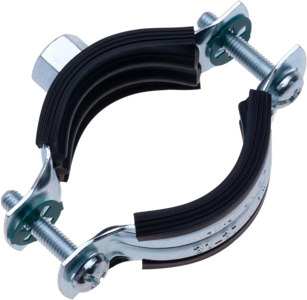 40 Mm Schwarze Schlauchschelle Aus Gummi, Zweiteilige Halterung Mit M8-wandhalterung Für Sanitärrohre. Aufhänger Mit Spaltring (2 Stück).