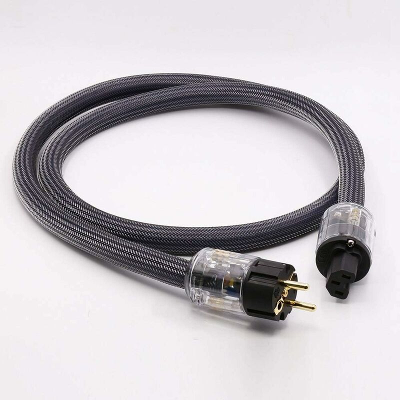 Reines Kupfer Mit Abgeschirmtem Hifi-stromkabel, Professionelles Audio-netzkabel, Netzkabel (vergoldet Nach Europäischem Standard, 0,5 Cm)