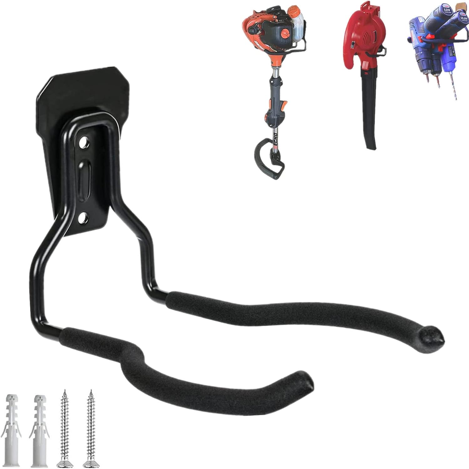 1 Stück Freischneider-halter, Garten-elektrowerkzeug-haken, Geeignet Für Wandmontierte Gartenwerkzeug-bohrmaschine, Staubsauger, Garagenmäher-aufbewahrungshaken