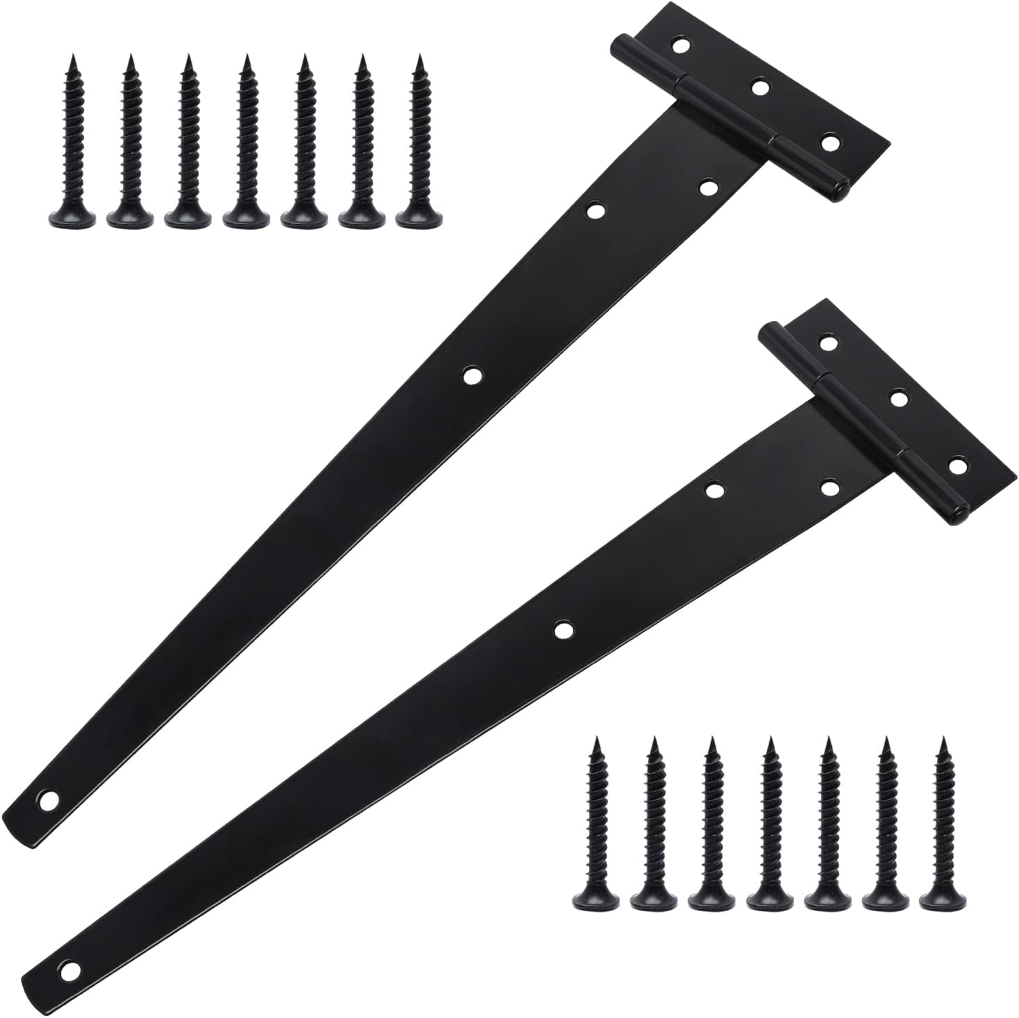 2er-pack Robuste T-türscharniere Mit Befestigungsschrauben, 300 Mm, Verzinkte T-türscharniere Für Scheunentore, Holztüren Und Fenster