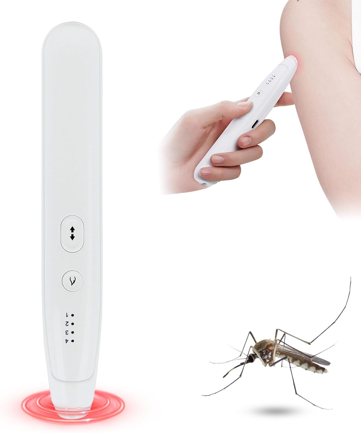 Elektronisches Gerät Zur Schnellen Linderung Von Juckreiz, Insektenstichen Und -bissen, Z. B. Durch Mücken, Bienen Und Spinnen, Wiederaufladbar Mit 4 Temperaturstufen Für Kinder Und