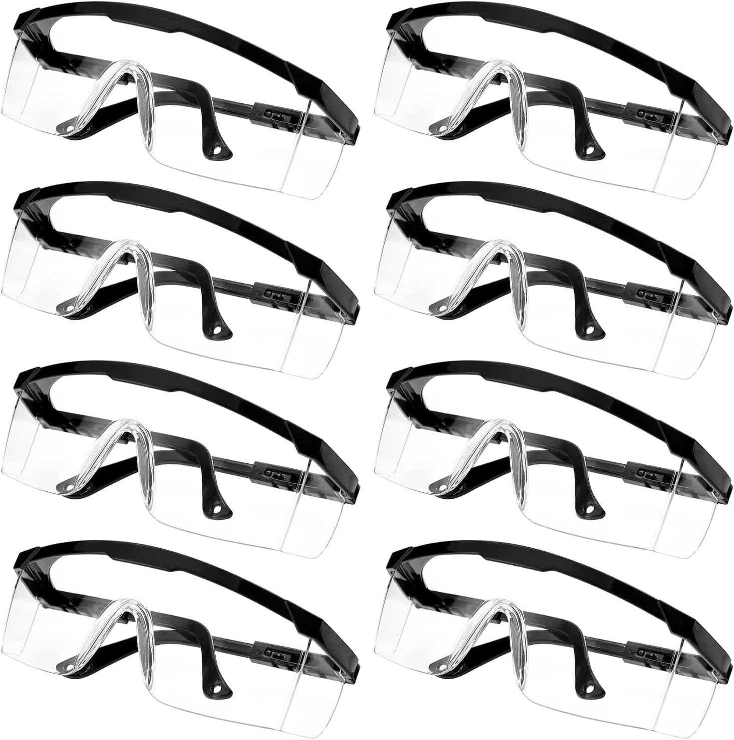 8 Schutzbrille, Staubdicht, Sanddicht, Spritzwassergeschützt, Mit Polycarbonat-linse, Leicht Zu Tragen, Stoßfeste Laborbrille (schwarz)