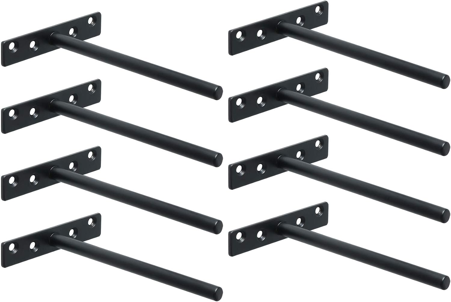 Wandregalhalterung, Unsichtbare Schwebende Befestigung, Metall-wandregalhalterung, Schwebende Regalstütze, Strapazierfähig, Länge 150 Mm, Schwarz, 8 Stück