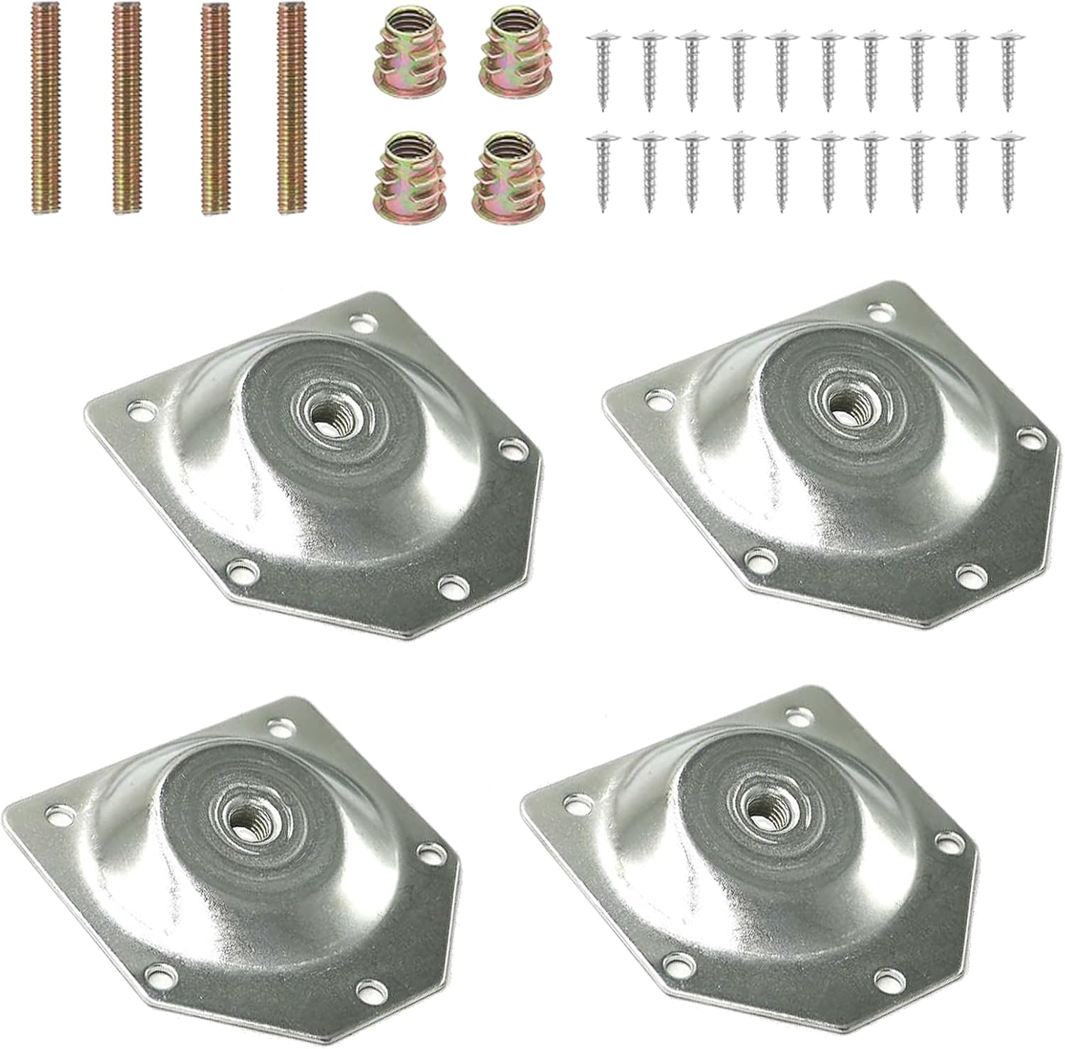 Set Mit 4 Montageplatten Für Möbelbeine, Tischbeinverbinder Und Möbelbeschläge