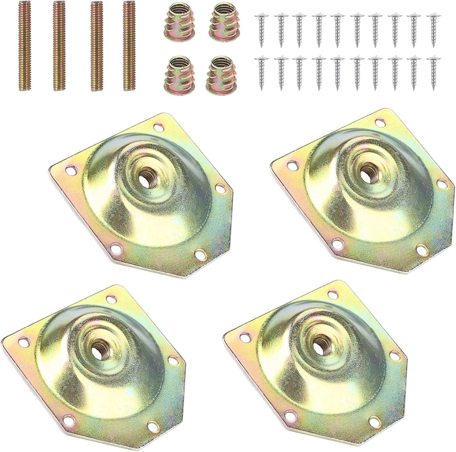Set Mit 4 Montageplatten Für Möbelbeine, Sofabeinverbinder Mit Passenden Schrauben, Möbelbeschläge