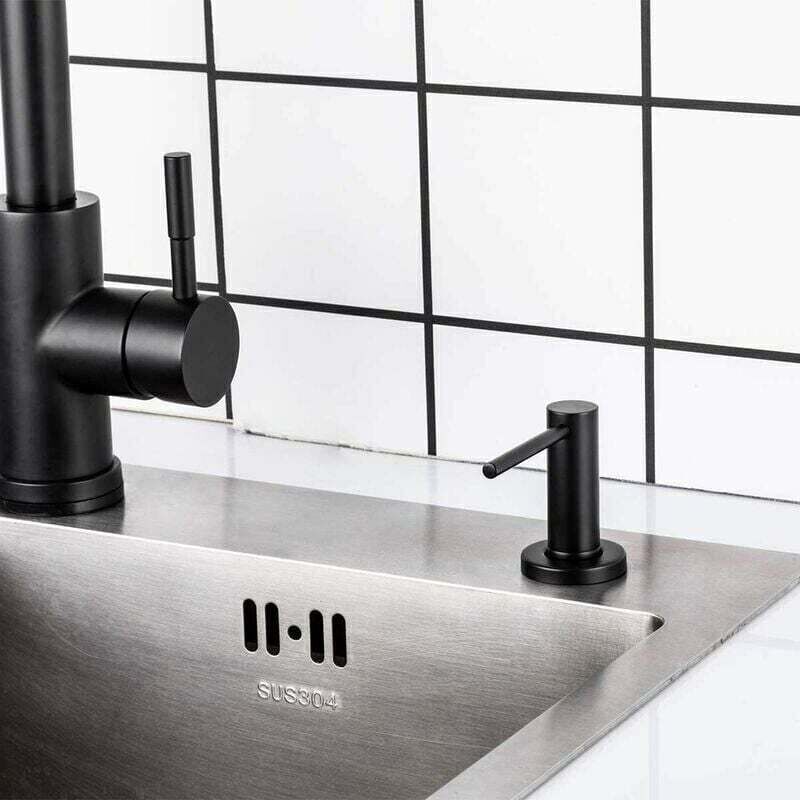 500 Ml Edelstahl-seifenspender, Schwarze Seifenpumpe Für Küchenspüle