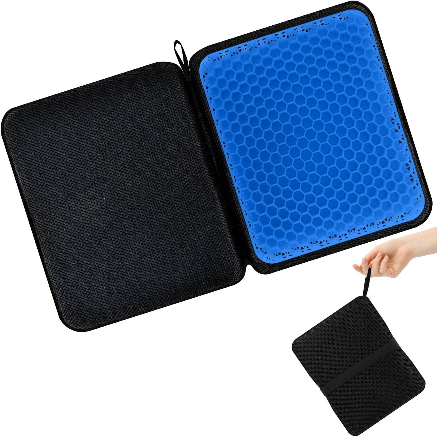 Gel-sitzkissen, Faltbar, Langes Sitzen, Atmungsaktiv, Kühlend, Sommer-design, Groß, Dick, Ergonomische Unterstützung Für Rollstuhl, Auto, Flugzeug, Bürozubehör