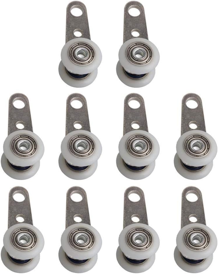 Lenkrollen, 10er Set, 45 X 19 Mm, Mit Zwei Kunststoffrollen, Für Schrank-, Fenster-, Schiebetüren