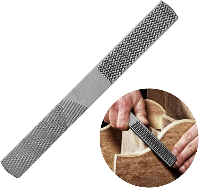 4-in-1-holzfeile Aus Karbonstahl, Halbrunde, Flache Raspel, Holzbearbeitungs-schnitzraspel, Grobes Werkzeug Für Holz, Weichmetall Und Kunststoff (20 Cm)