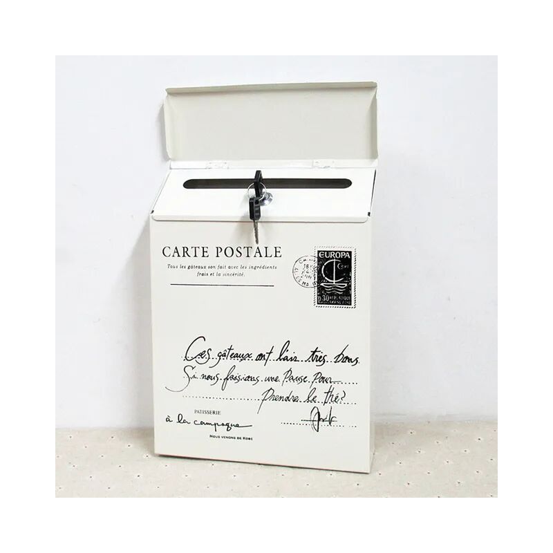 Abschließbarer Briefkasten Aus Eisen, Wandmontierter Briefkasten, Vintage-briefkasten, Weiß